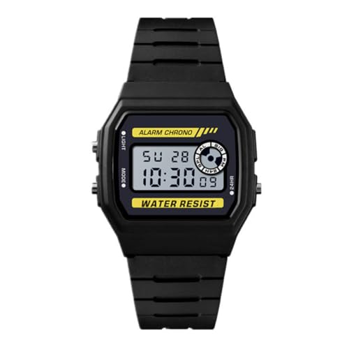 腕時計 メンズ 電子 デジタル表示 多機能 防水 冷たい光 デジタル 時間を計る おしゃれ 軽量 スタンダード 学生 子供でも使用可能 運動 アウトドア ミッドサイズモデル ブラック (2)